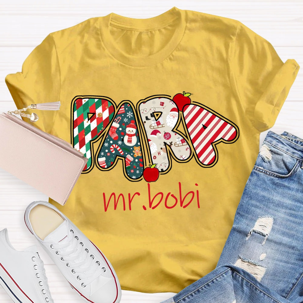 Personalized Name Apples And Christmas Vibes T-shirt