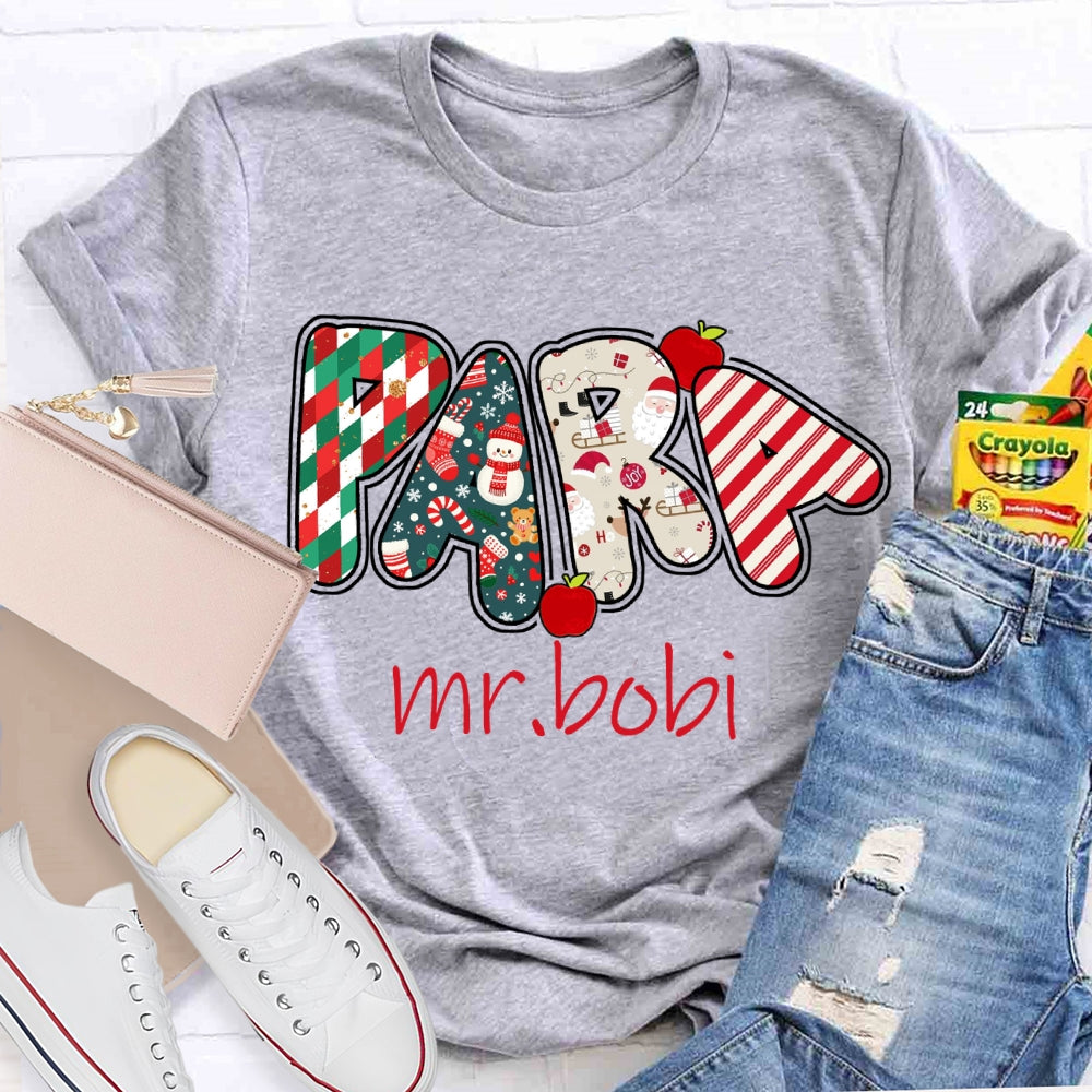 Personalized Name Apples And Christmas Vibes T-shirt