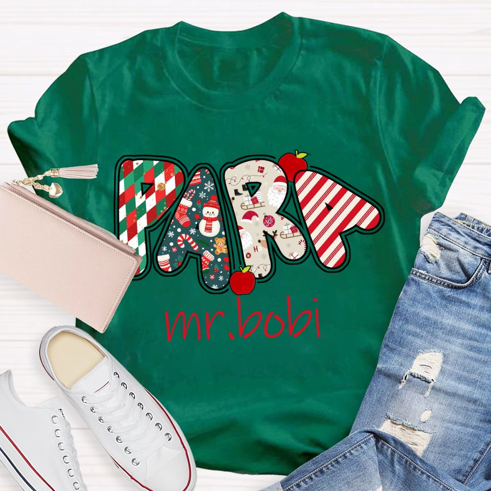 Personalized Name Apples And Christmas Vibes T-shirt