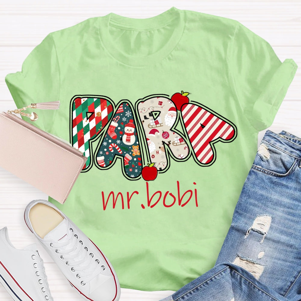 Personalized Name Apples And Christmas Vibes T-shirt