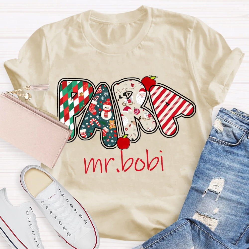 Personalized Name Apples And Christmas Vibes T-shirt
