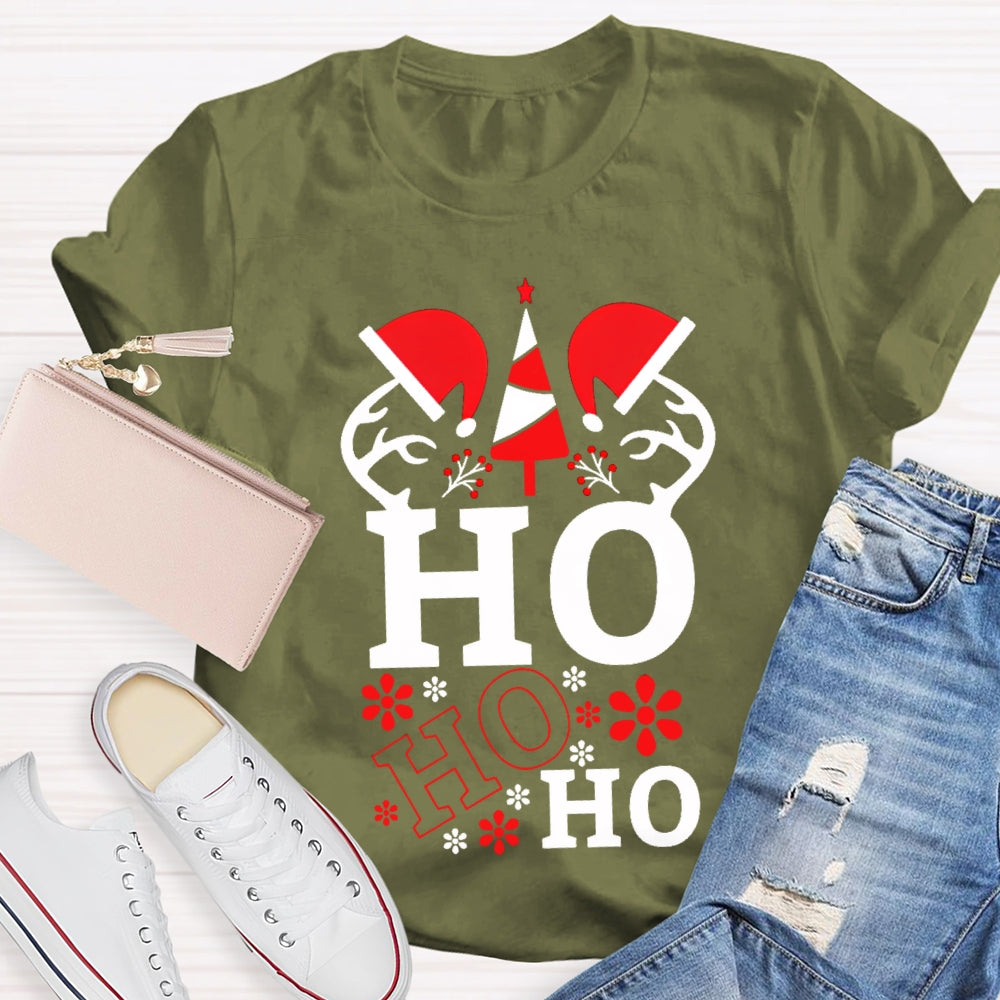 Ho Ho Ho Santa Hat Science Teacher Christmas T-shirt