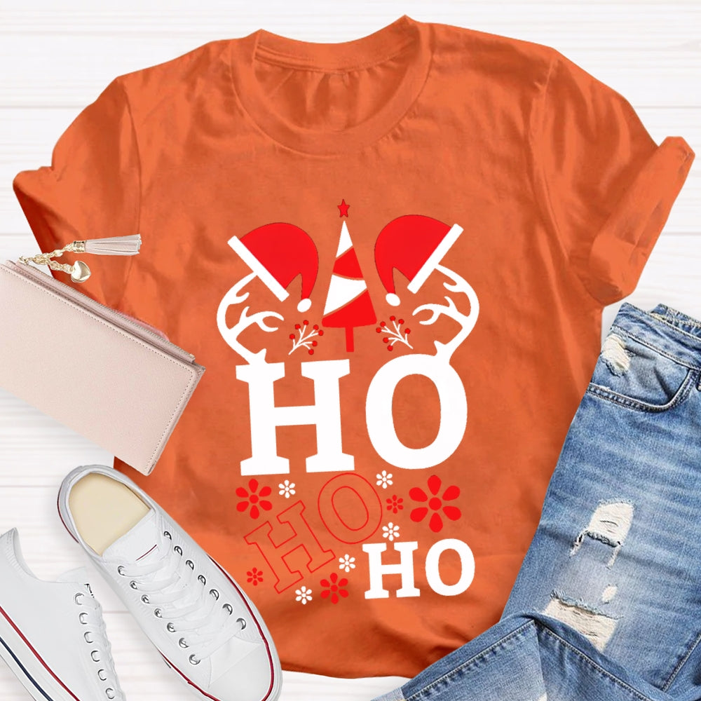 Ho Ho Ho Santa Hat Science Teacher Christmas T-shirt