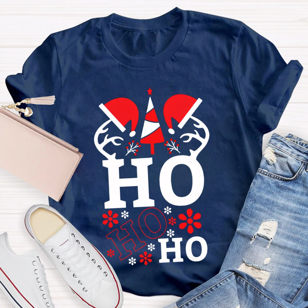 Ho Ho Ho Santa Hat Science Teacher Christmas T-shirt