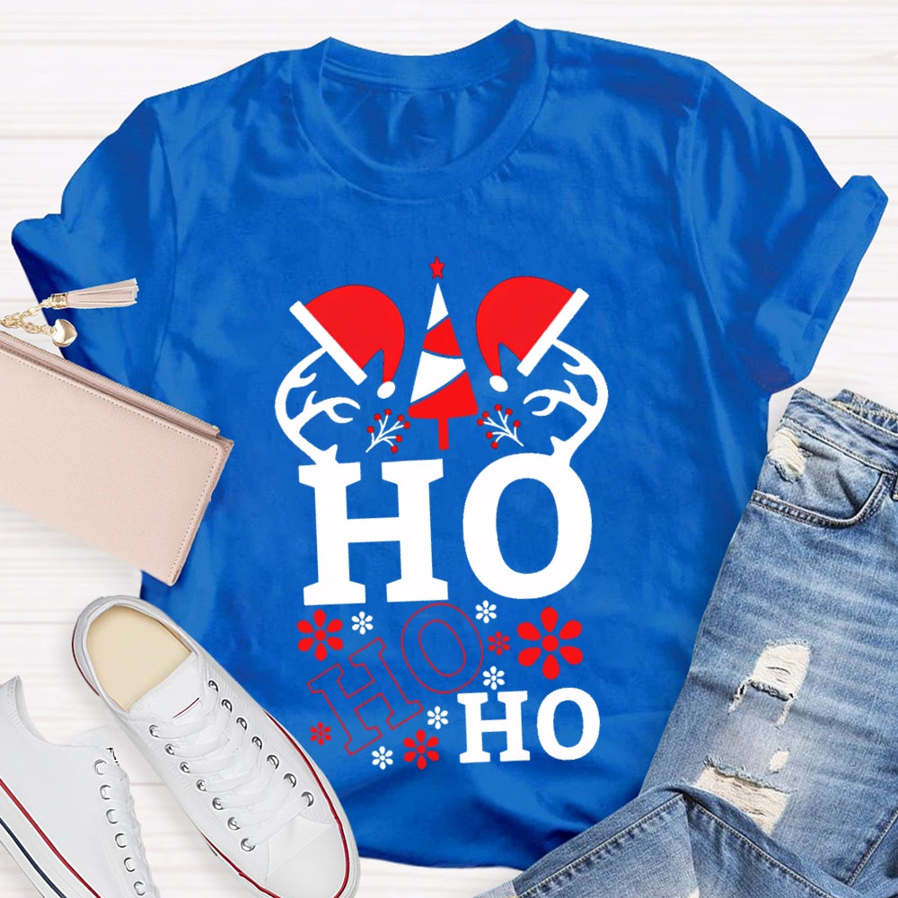 Ho Ho Ho Santa Hat Science Teacher Christmas T-shirt