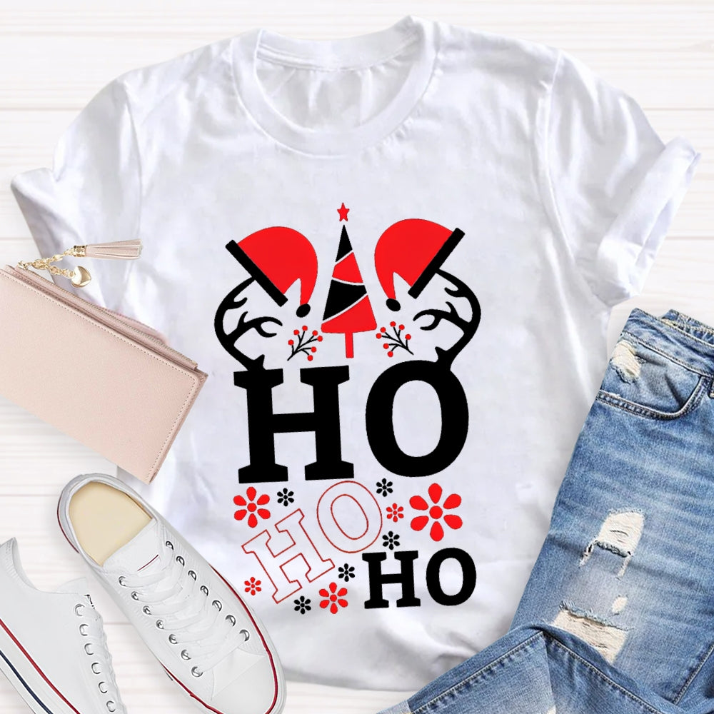 Ho Ho Ho Santa Hat Science Teacher Christmas T-shirt