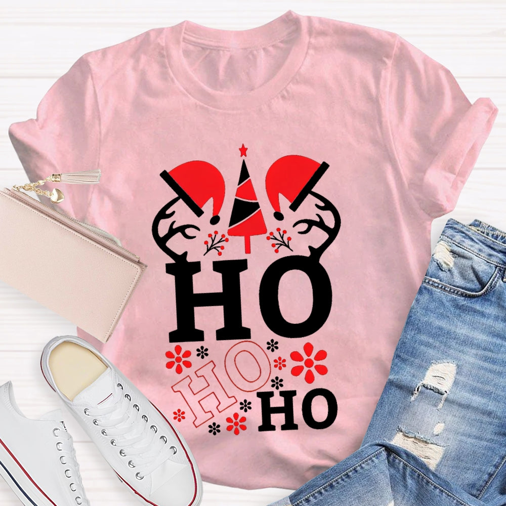 Ho Ho Ho Santa Hat Science Teacher Christmas T-shirt