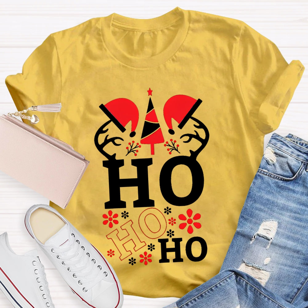 Ho Ho Ho Santa Hat Science Teacher Christmas T-shirt