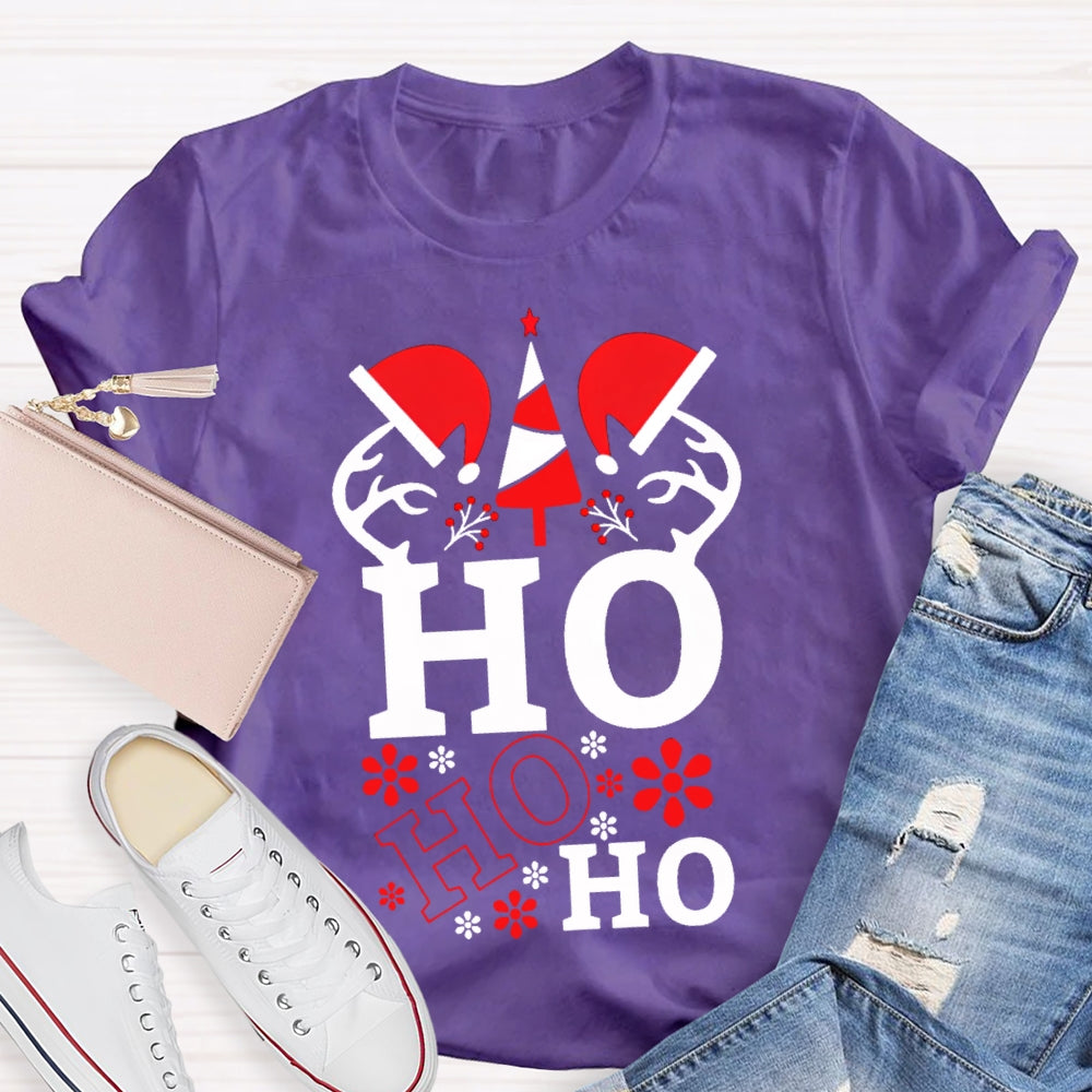 Ho Ho Ho Santa Hat Science Teacher Christmas T-shirt