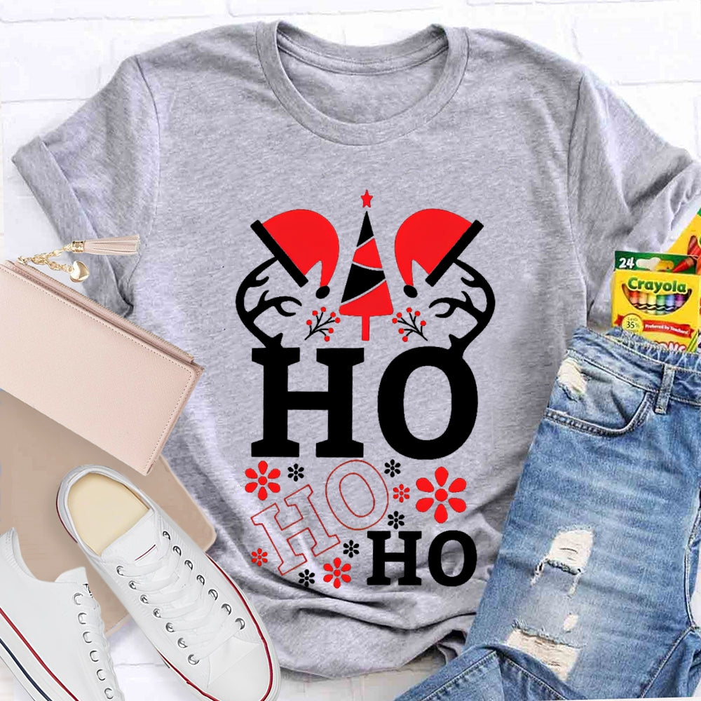 Ho Ho Ho Santa Hat Science Teacher Christmas T-shirt