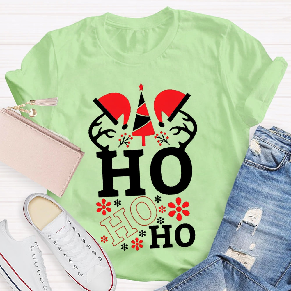 Ho Ho Ho Santa Hat Science Teacher Christmas T-shirt