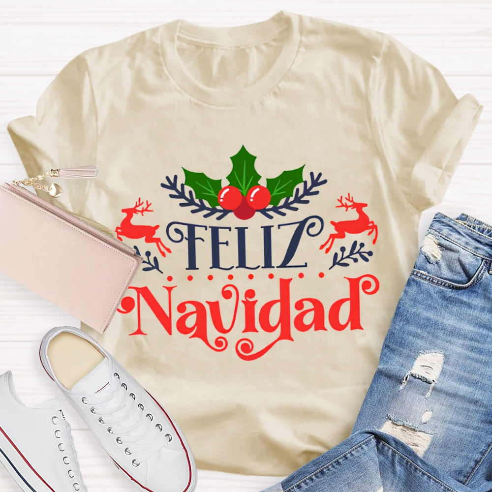 Feliz Navidad Bilingual Teacher Christmas T-shirt