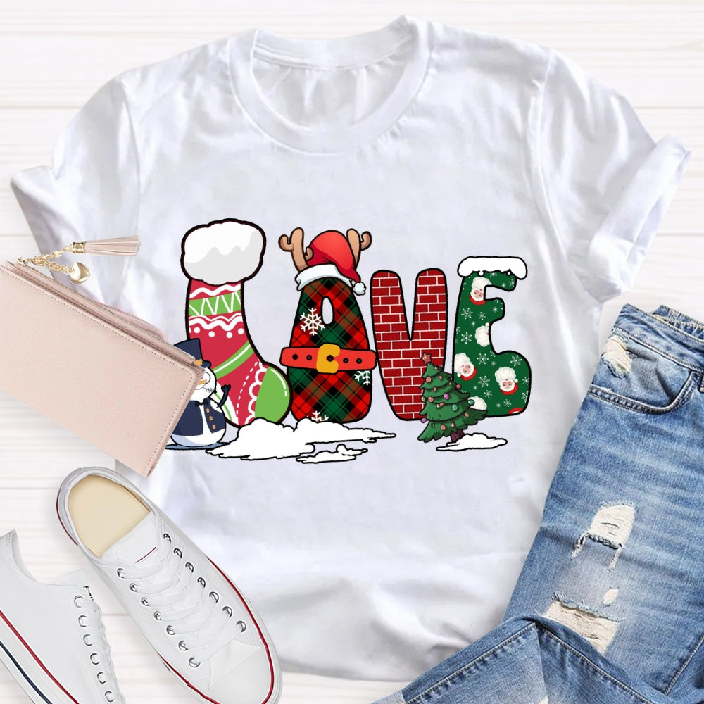 Love Merry Christmas Snowman And Christmas Vibes T-shirt