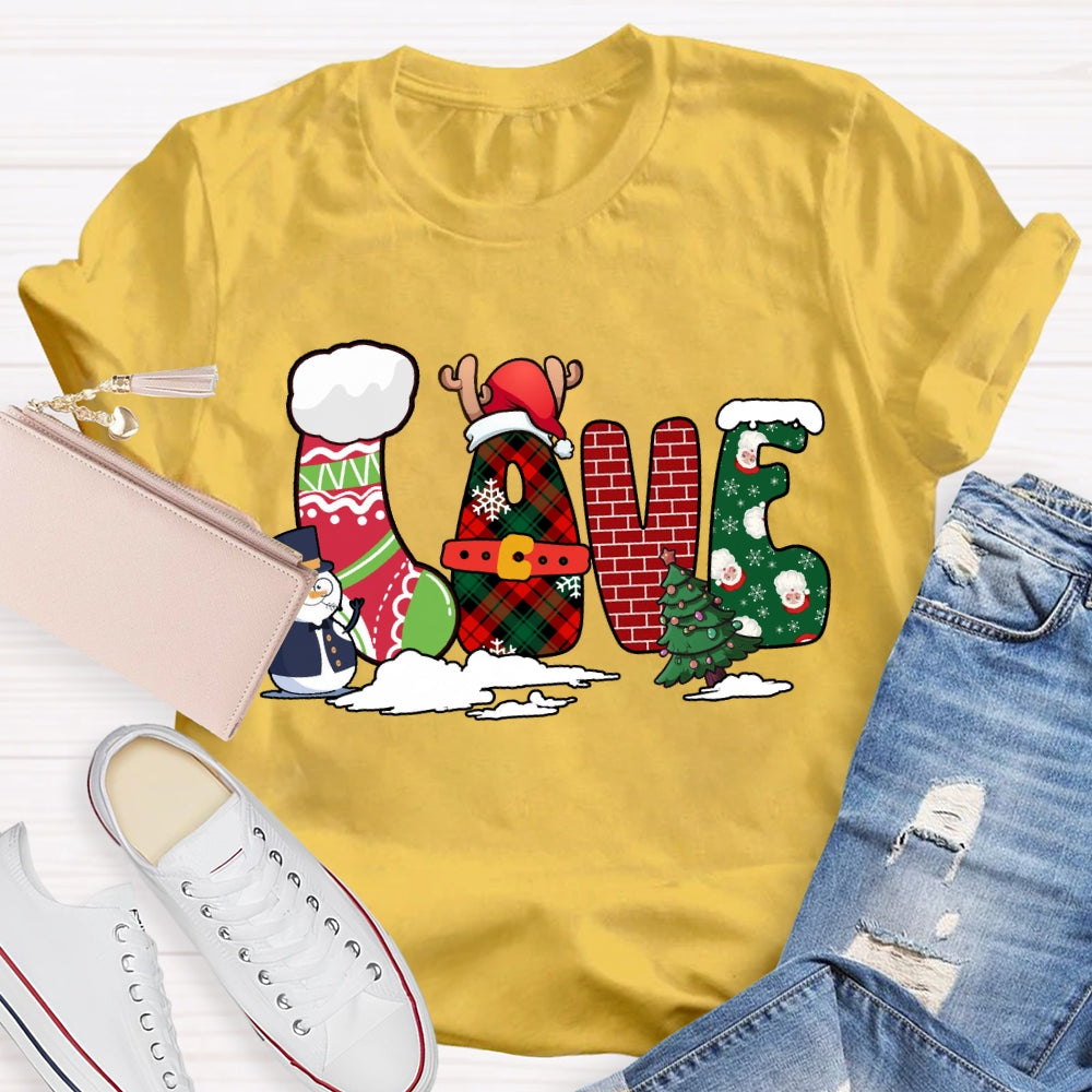 Love Merry Christmas Snowman And Christmas Vibes T-shirt