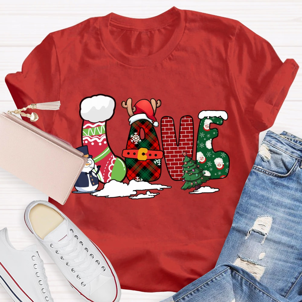 Love Merry Christmas Snowman And Christmas Vibes T-shirt