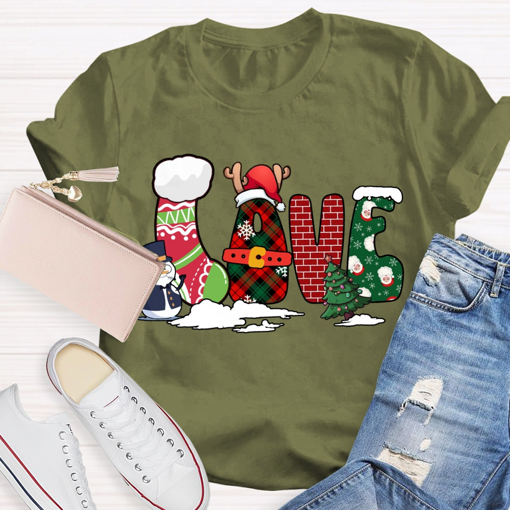Love Merry Christmas Snowman And Christmas Vibes T-shirt