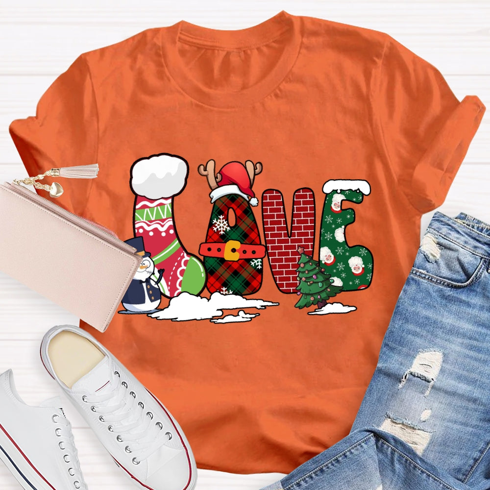 Love Merry Christmas Snowman And Christmas Vibes T-shirt