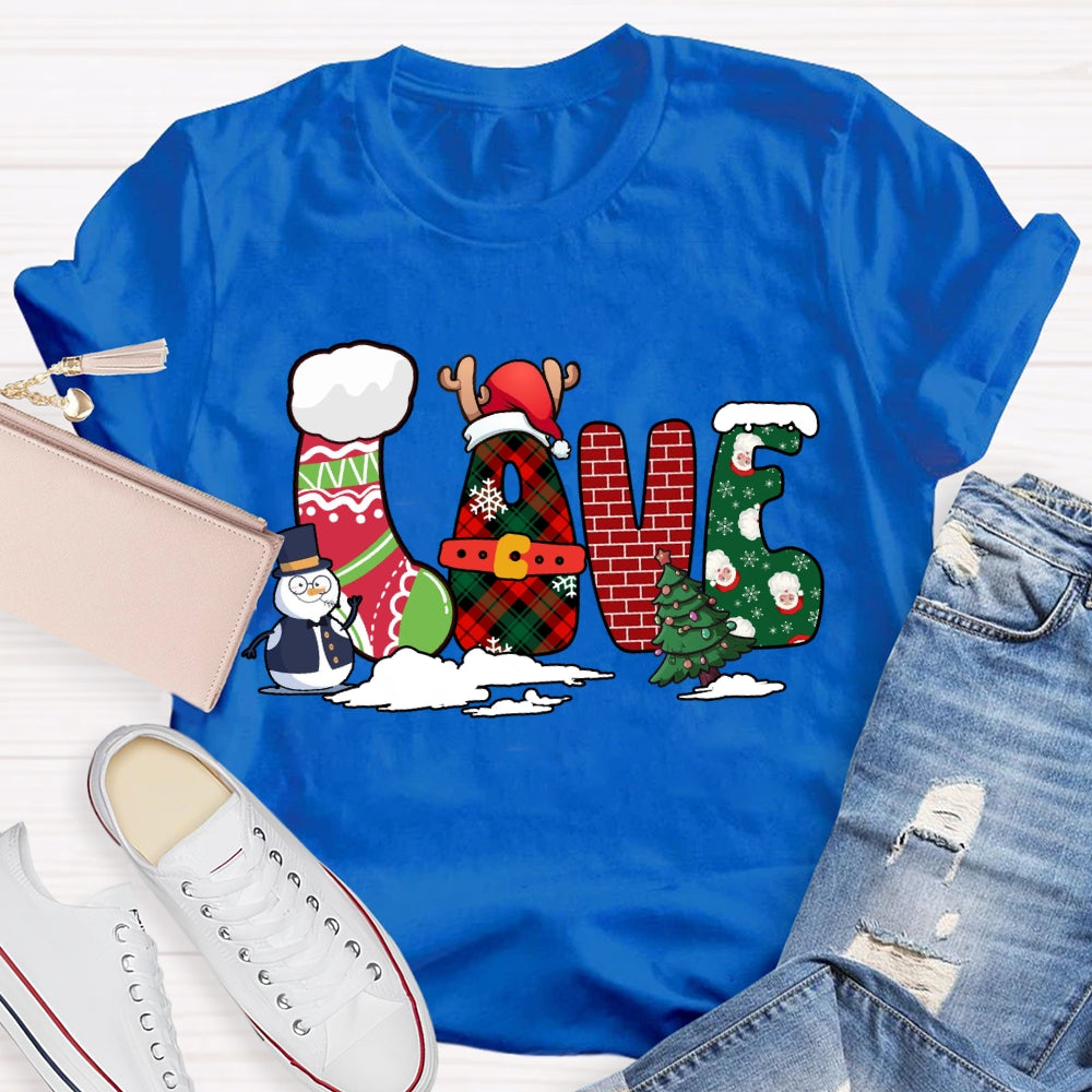 Love Merry Christmas Snowman And Christmas Vibes T-shirt