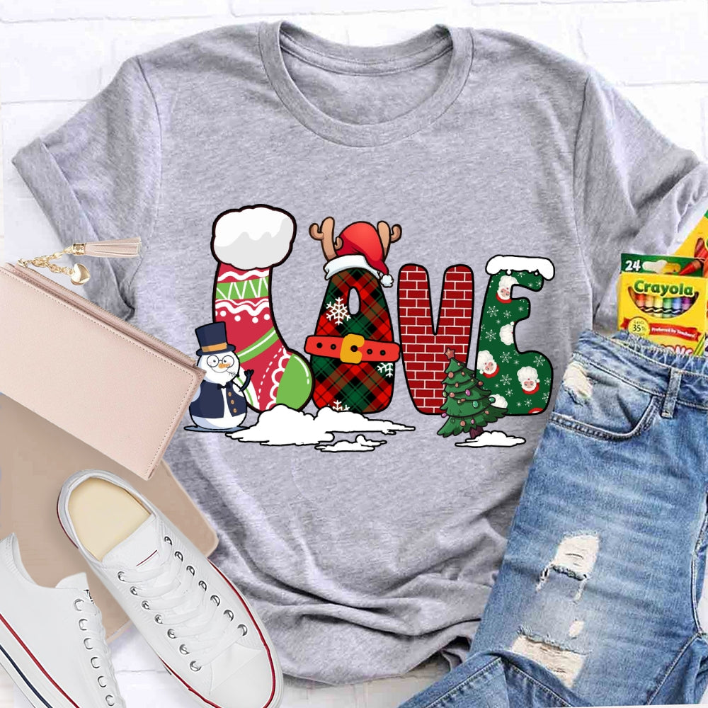Love Merry Christmas Snowman And Christmas Vibes T-shirt