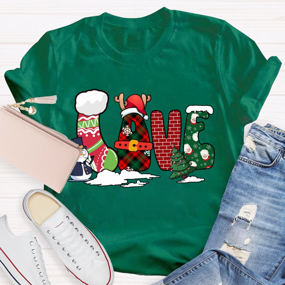 Love Merry Christmas Snowman And Christmas Vibes T-shirt