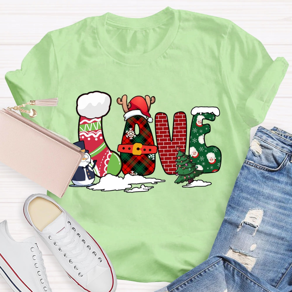 Love Merry Christmas Snowman And Christmas Vibes T-shirt