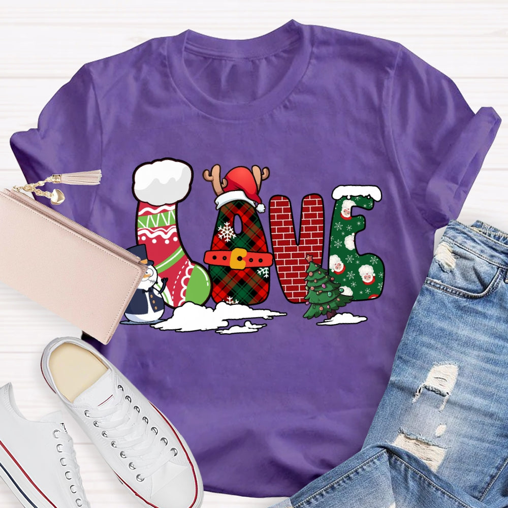 Love Merry Christmas Snowman And Christmas Vibes T-shirt