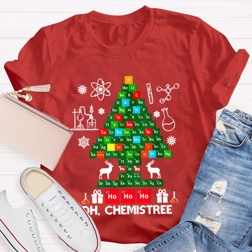 Oh Chemistree Merry Christmas Chemistry Teacher T-shirt