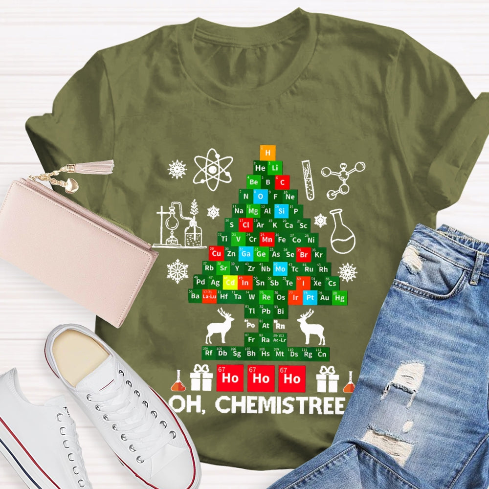Oh Chemistree Merry Christmas Chemistry Teacher T-shirt