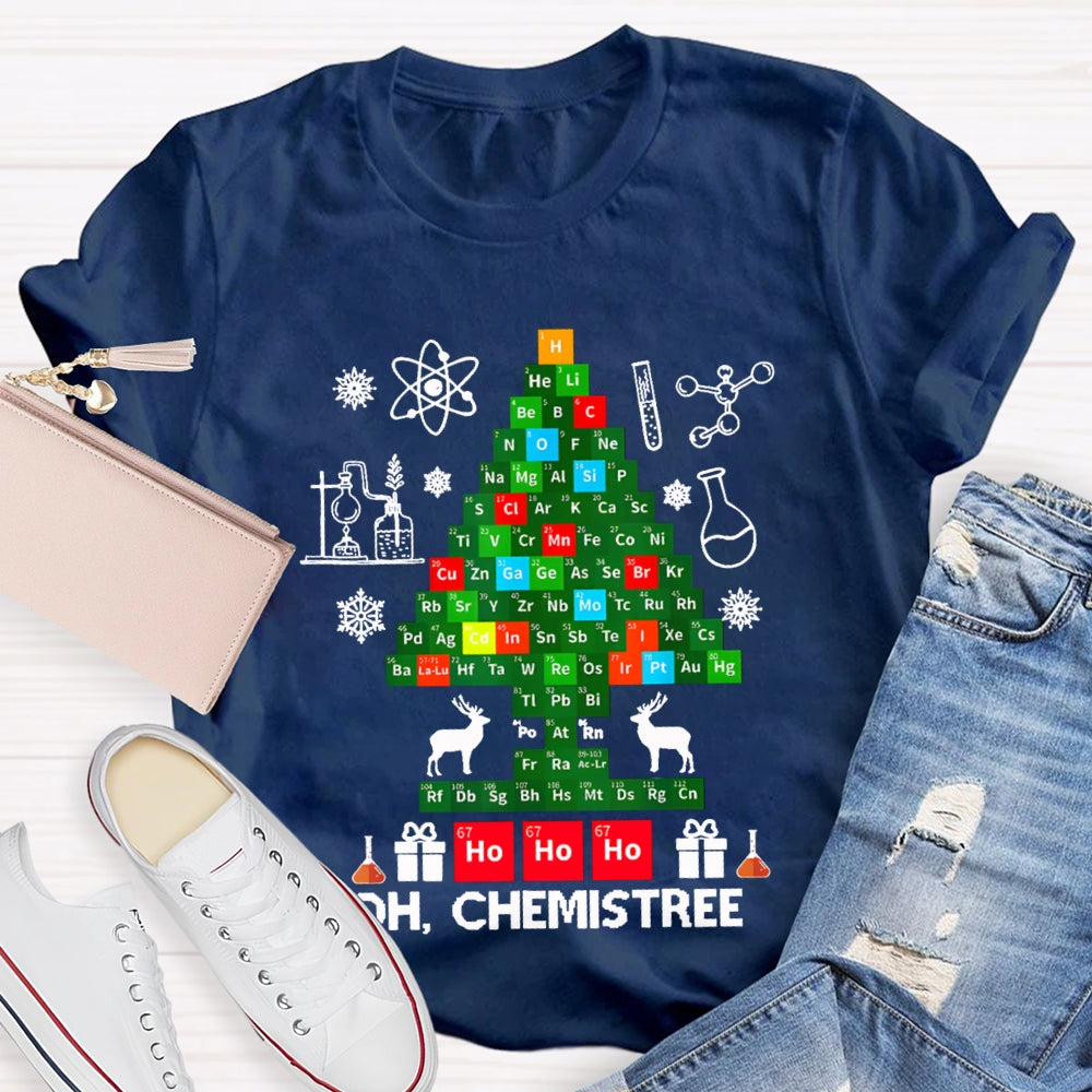 Oh Chemistree Merry Christmas Chemistry Teacher T-shirt