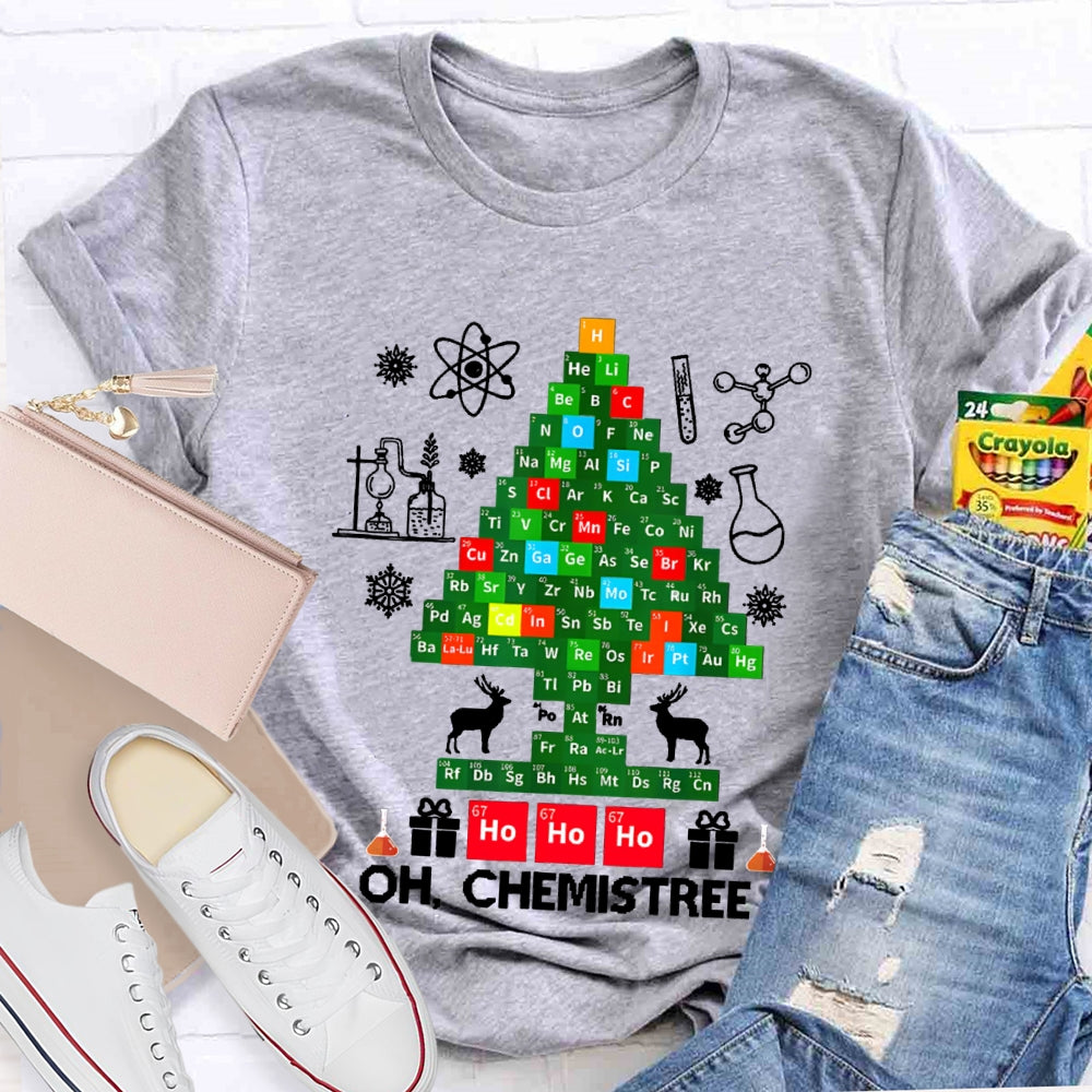 Oh Chemistree Merry Christmas Chemistry Teacher T-shirt