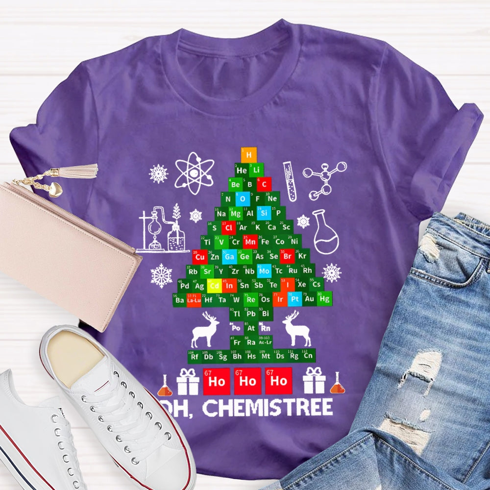 Oh Chemistree Merry Christmas Chemistry Teacher T-shirt