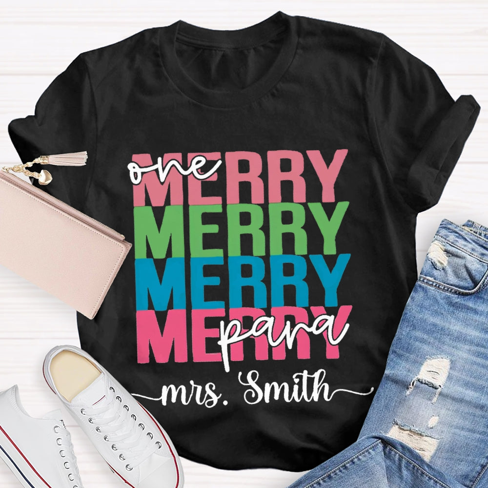 Personalized Name One Para Merry Christmas T-shirt