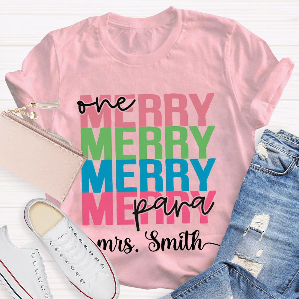 Personalized Name One Para Merry Christmas T-shirt