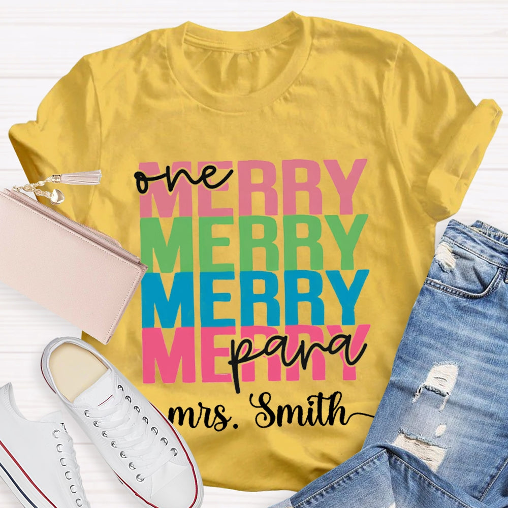 Personalized Name One Para Merry Christmas T-shirt
