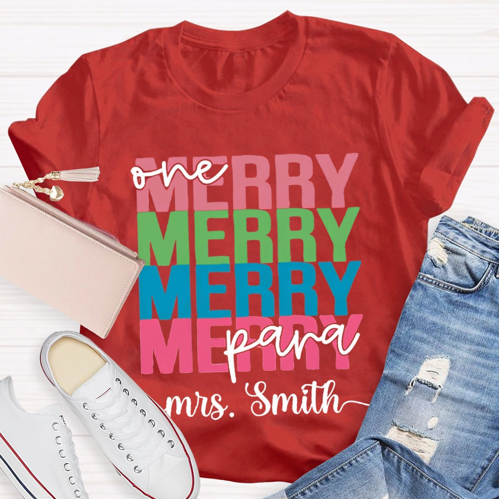 Personalized Name One Para Merry Christmas T-shirt