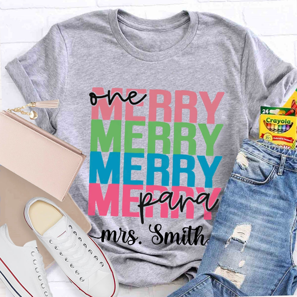 Personalized Name One Para Merry Christmas T-shirt