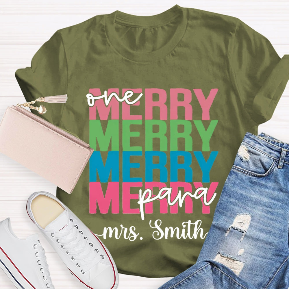 Personalized Name One Para Merry Christmas T-shirt