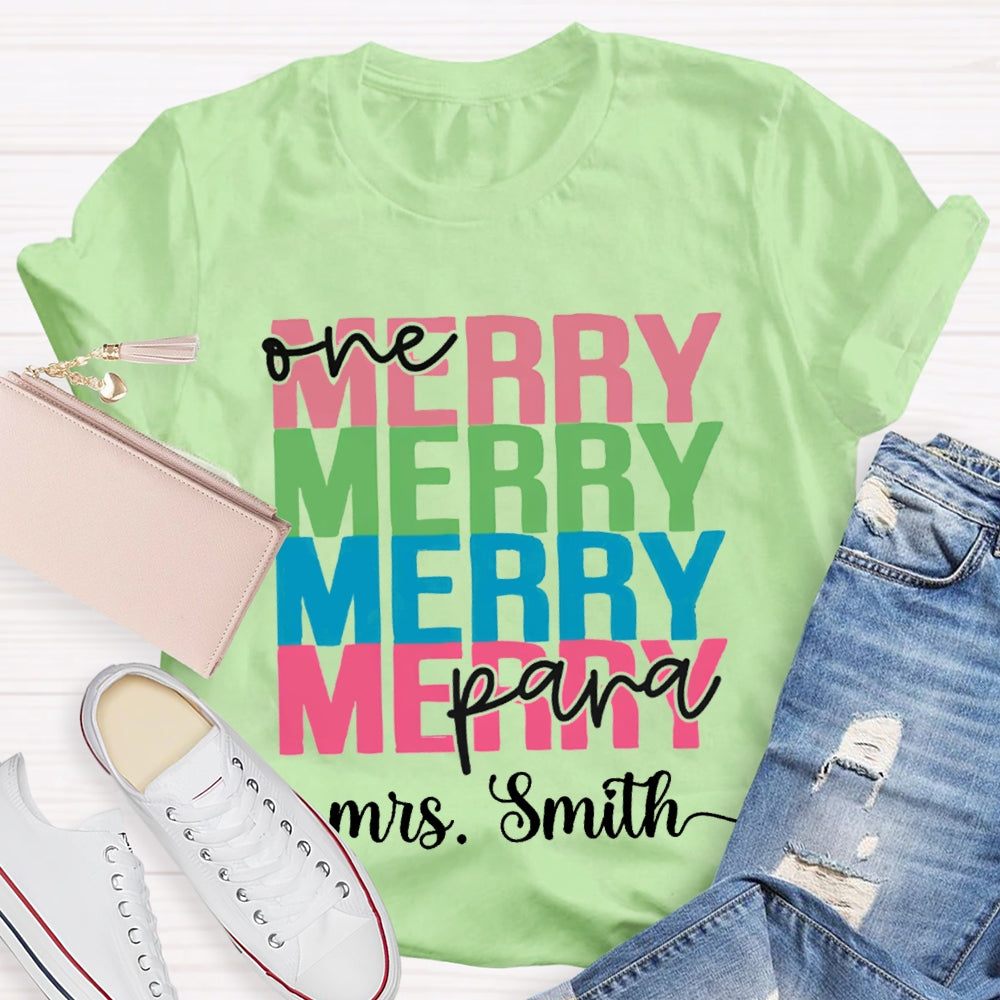 Personalized Name One Para Merry Christmas T-shirt