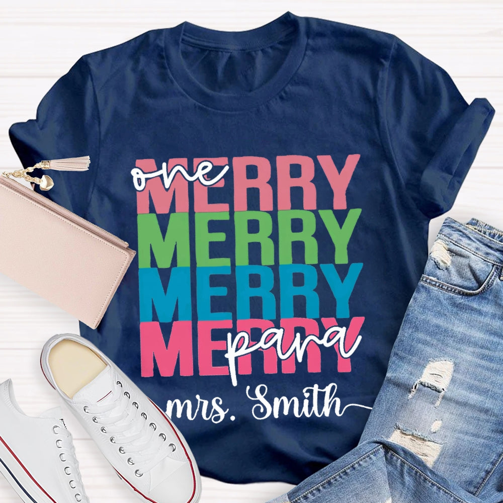 Personalized Name One Para Merry Christmas T-shirt