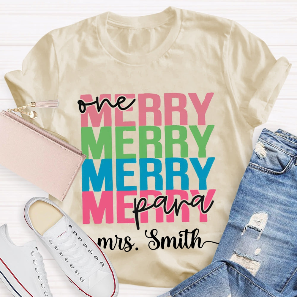 Personalized Name One Para Merry Christmas T-shirt