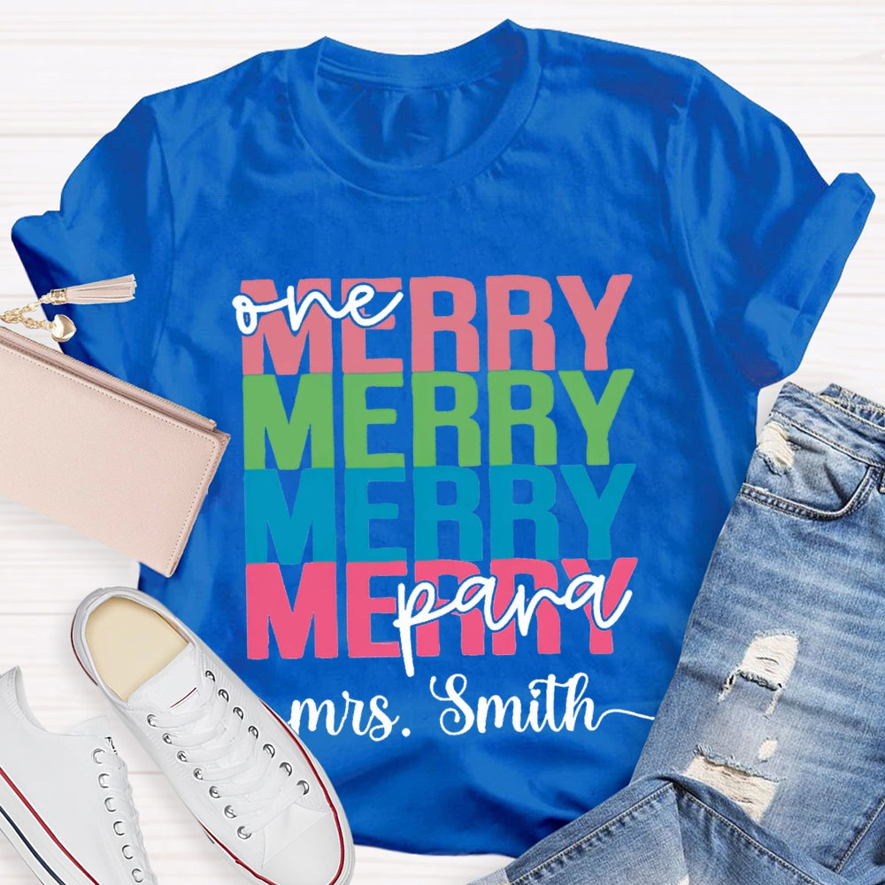 Personalized Name One Para Merry Christmas T-shirt