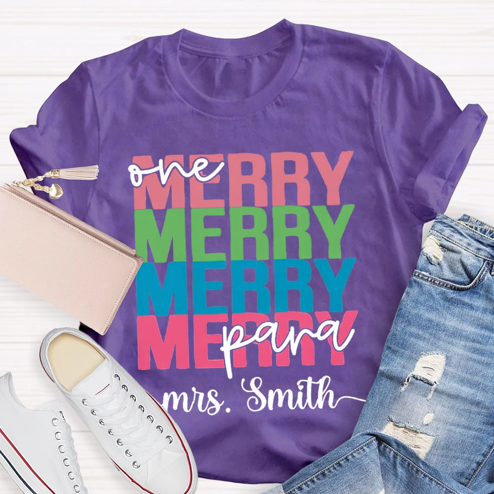 Personalized Name One Para Merry Christmas T-shirt