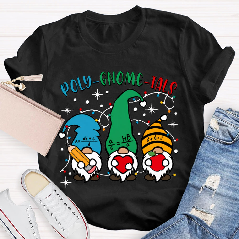 Poly Gnome Ials Christmas Gnome Math Teacher Christmas T-shirt