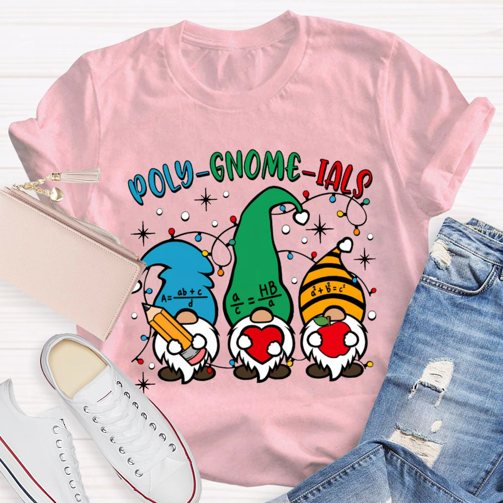 Poly Gnome Ials Christmas Gnome Math Teacher Christmas T-shirt