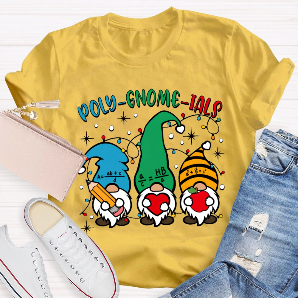 Poly Gnome Ials Christmas Gnome Math Teacher Christmas T-shirt