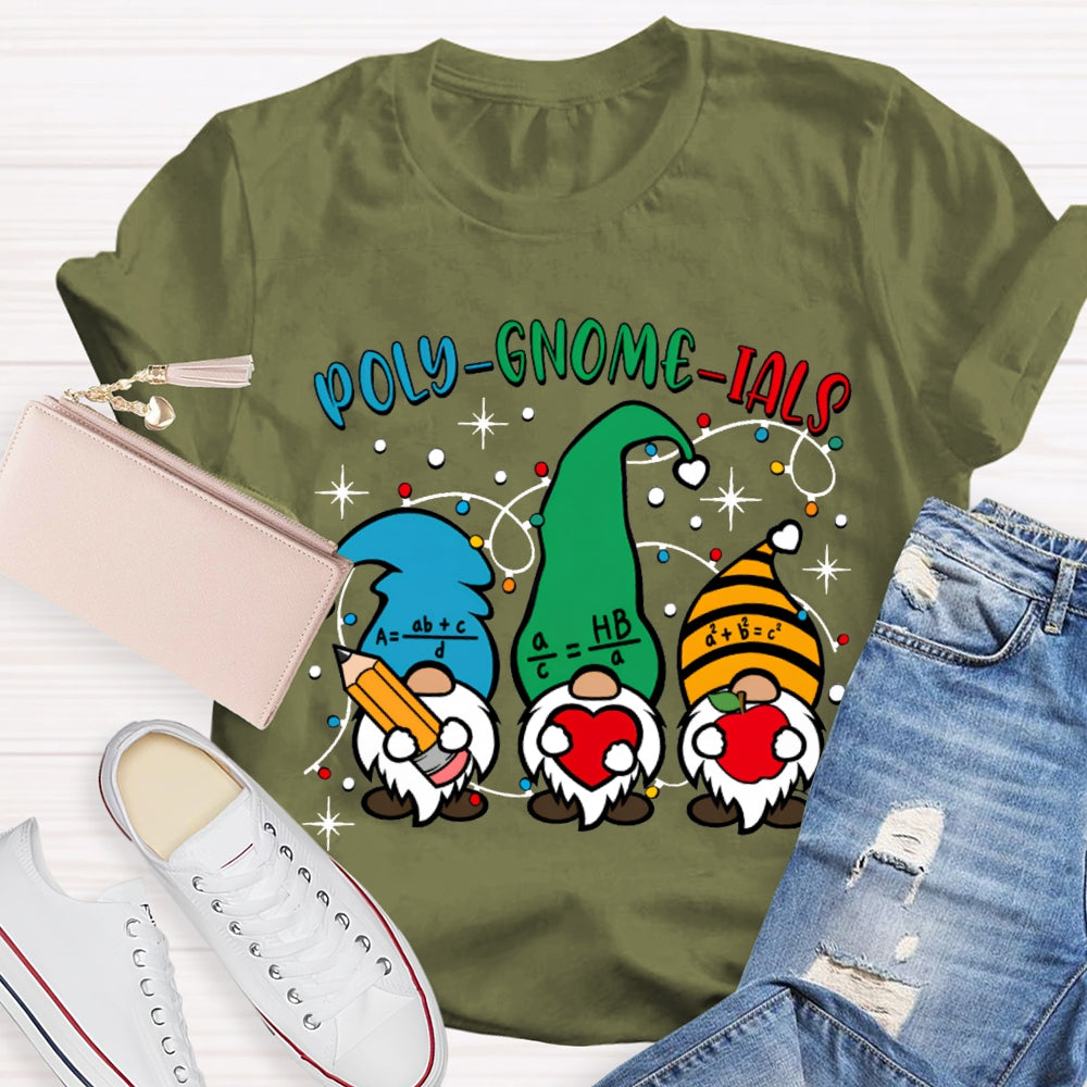 Poly Gnome Ials Christmas Gnome Math Teacher Christmas T-shirt