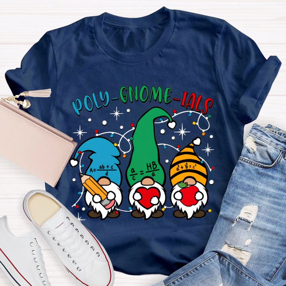 Poly Gnome Ials Christmas Gnome Math Teacher Christmas T-shirt