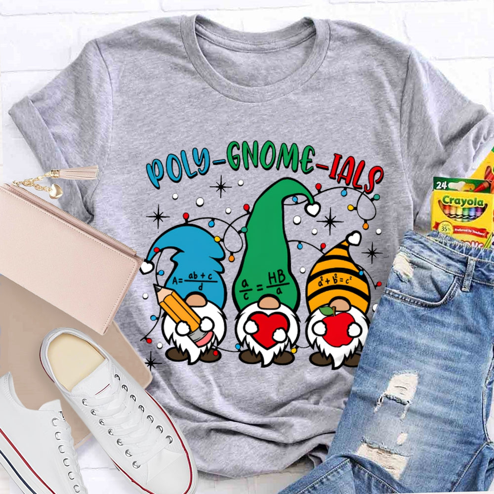 Poly Gnome Ials Christmas Gnome Math Teacher Christmas T-shirt