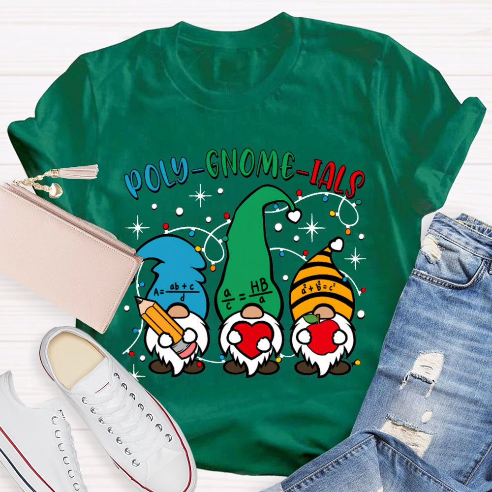 Poly Gnome Ials Christmas Gnome Math Teacher Christmas T-shirt