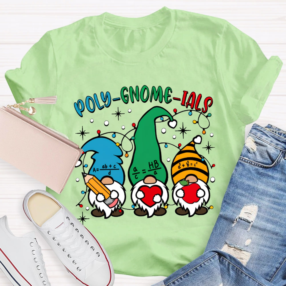 Poly Gnome Ials Christmas Gnome Math Teacher Christmas T-shirt